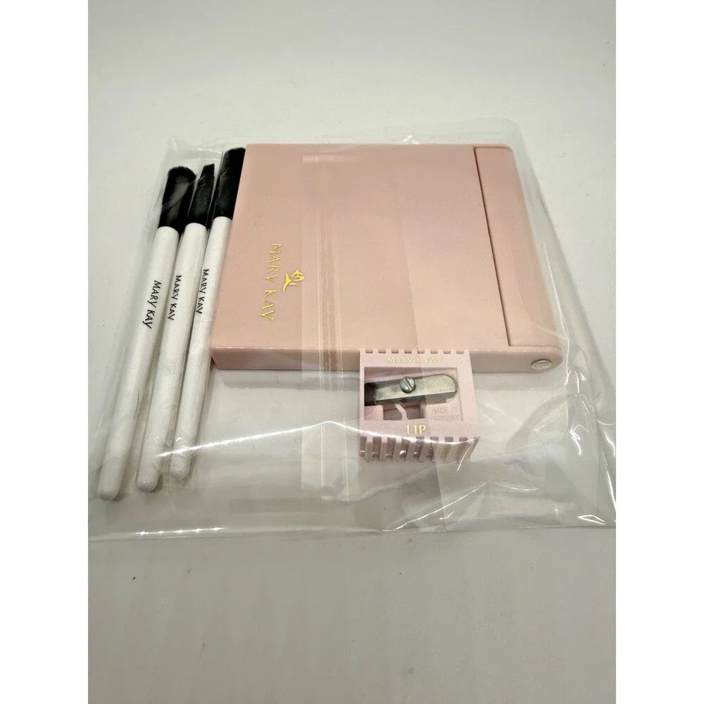 Mary Kay Makeup Brush Set Eyeshadow‎ Eyeliner Smudge Mirror Sharpener 5 Pieces